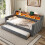 Velvet Sofa Bed, Storage, USB-C Port &LED Lighting 1