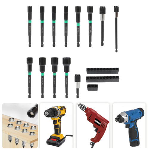 13PCS Hex Head Drill Bit Set Magnetic Nut Driver Nut Driver Set 1