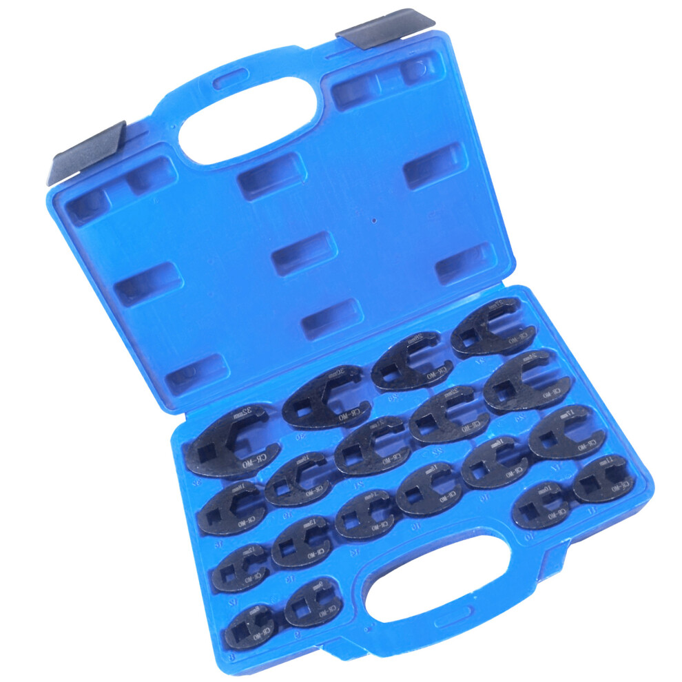 Metric Crowfoot Wrench Kit With Storage-19Piece Open End Wr 7754000312757