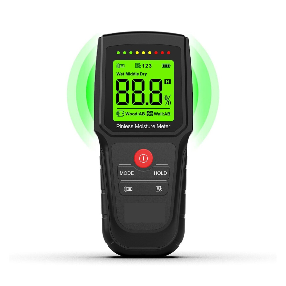 Pinless Hygrometer Digital Lcd Moisture Meter For Wood, Timber And Concrete Walls Damp Detector Instant Reading 9339159125151