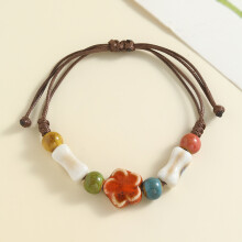(A-153) Colorful ceramic bracelet, retro student beaded bracelet