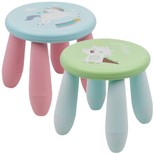 (Set of 2) 21cm Kids Plastic Nursery Chair Play Stool for Age 1–3 Toddler Seat Child Furniture