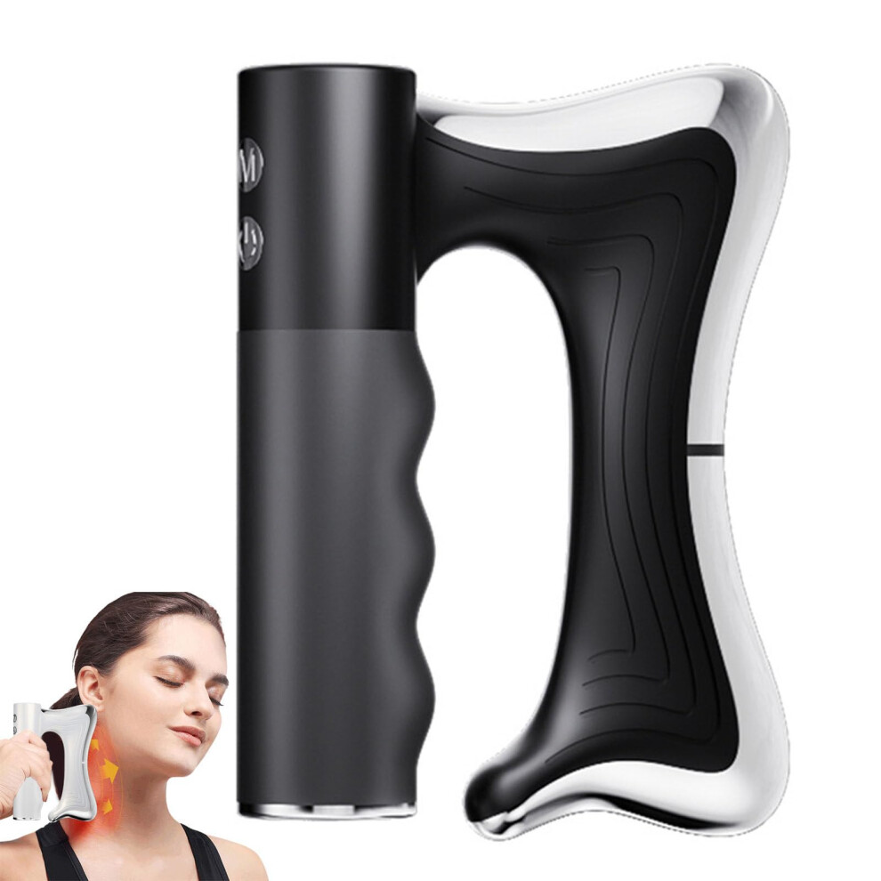 Heated Fascia Knife Electric Heating Fascia Massager With Microcurrent Vibration Whole Body Guasha Massager 3-Level Black