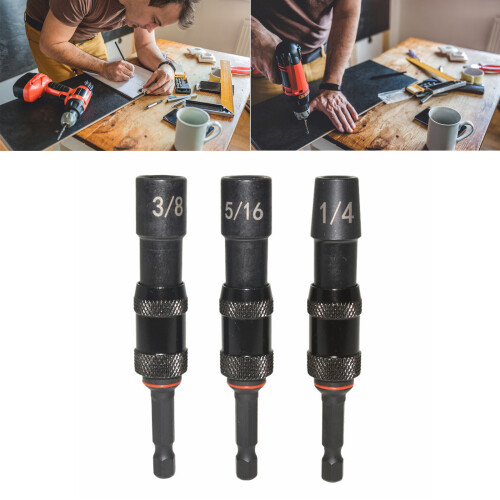 3Pcs Magnetic Pivoting Nut Driver Set Hex Quick Changing Nut 1