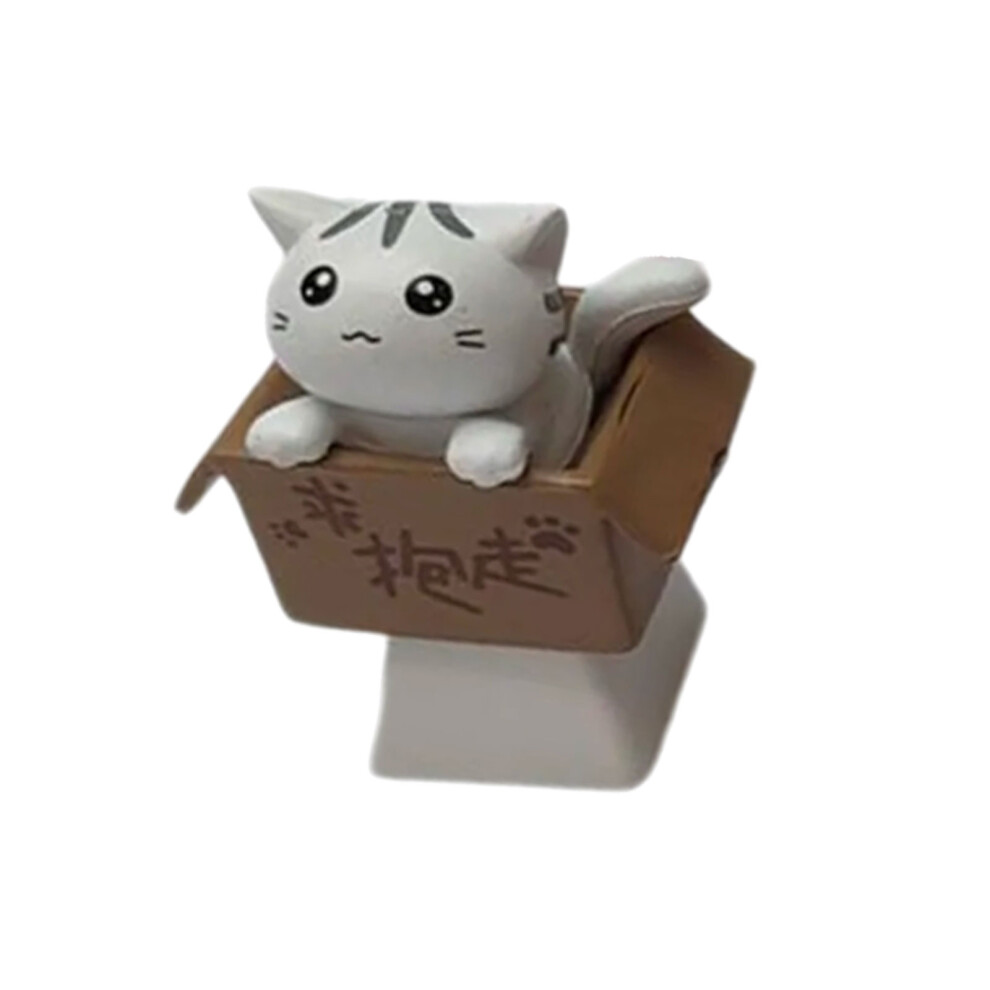 Unique Kitten Keycap Office Gaming Gift- Headed Cat White 7754000334636