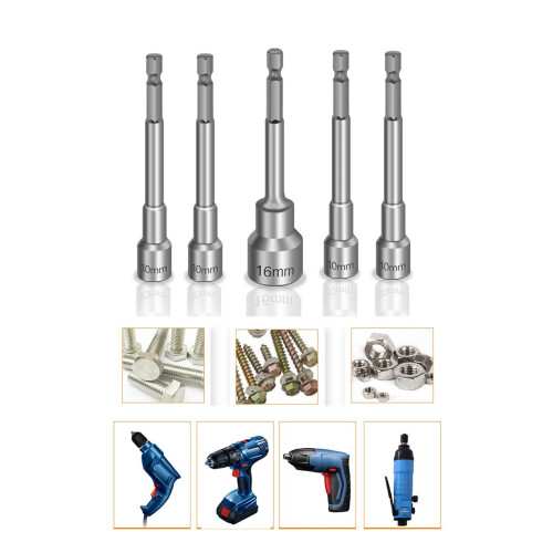 6-19mm Magnetic Nut Setters Driver Drill Bit 1/4inch Hex-16mm 2