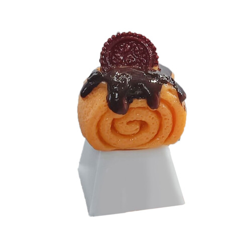 Decorative Dessert Theme Keycap Scratch-chocolate roll
