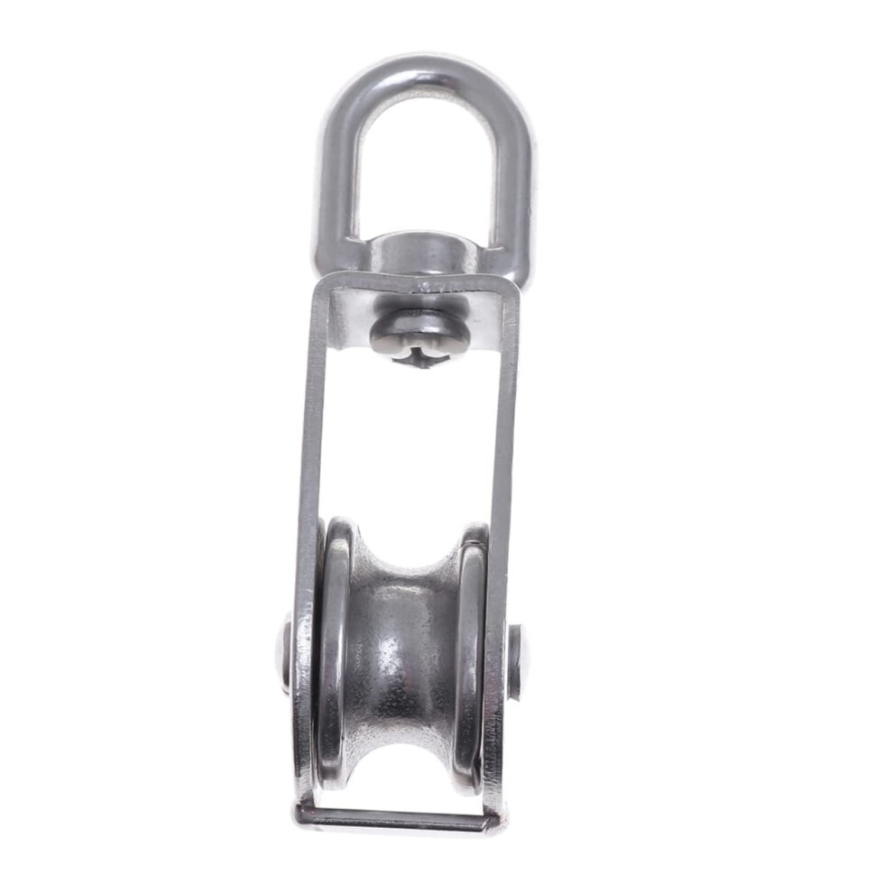 32Mm Stainless Steel Single-Sheaved Pulley Roller Wire Ropes Heavy Duty Swivel Pulley Fitness And Sliding 1 Count Grey 9339159132609