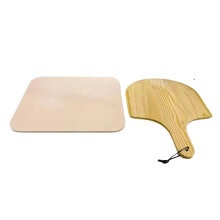 Pizza Stone Cordierite Baking Stone Square, Oven Safe, Heat-Resistant, for Bread and Pizza, Paddle Included
