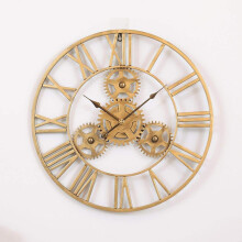 Outdoor Clock,Outdoor Garden Wall Clock Outdoor Indoor Garden Wall Clock Cog Wheel Mechanical Design for Garden/Patio/Yard/Home