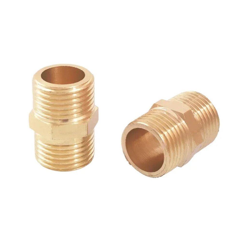 M16x1.5 Metric Male To Male Brass Hex Nipple Pipe Fitting Equal Connector 1 Piece 9339159137543