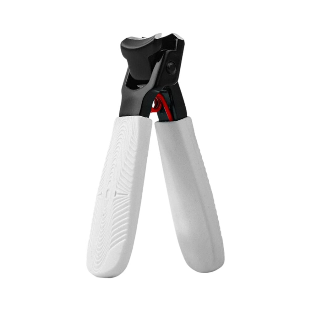 White Professional Nails Clippers Splash Proof Tech Ergonomic Grip Stainless Steel Rust Proof For Thick Brittle Nails