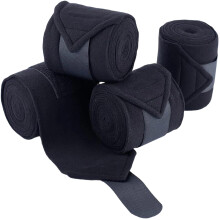 Durable Polyester Horse Support Wrap Breathable-Black 4pcs