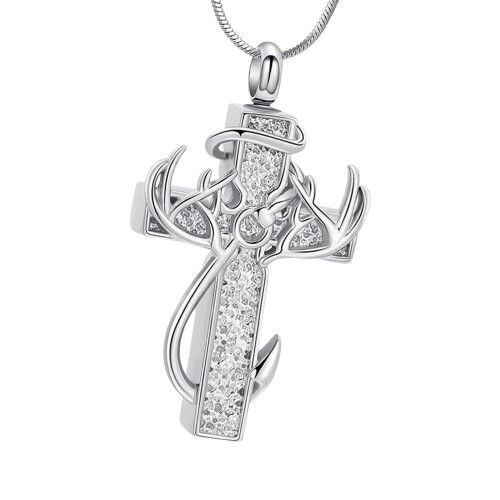 Rustproof Steel Cut Brooch For Ashes Commemoration Pet-silver