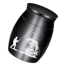 Elegant Cenotaph Pet Cremation Jar For Dear Cats Canines-Black