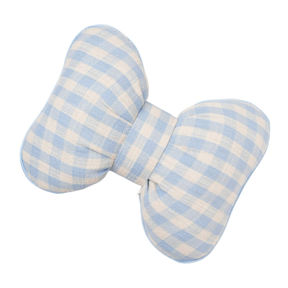 Comfortable Pp Cotton Checkered Bowknot- Waist Pillow Blue 7751000376093