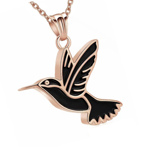 Bird Pattern Wear resistant Pet Cremation Treasure-Rose Gold
