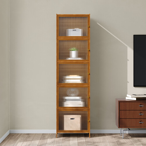 Living And Home 5-Tier Versatile Bamboo Storage Cabinet 1