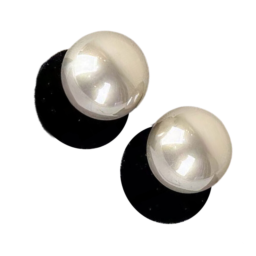 Black Vintage Inspire Flocking Pearls Earrings Winter- Flocking