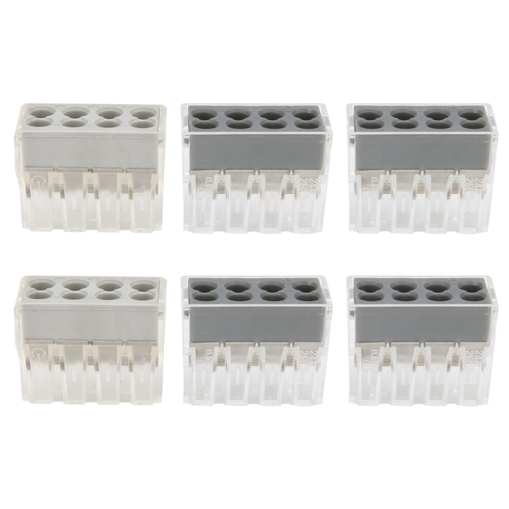 100Pcs Push Wire Connector Pct-106 & 108, 6/8 Holes, 24A, 250V 3401360434530