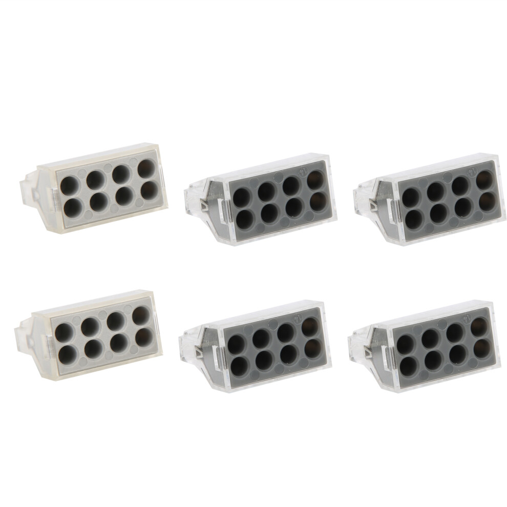 100Pcs Push Wire Connector Pct-108, 8 Holes, 250V 24A, 19.5X24mm 9441360435155