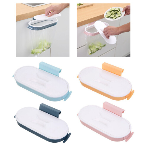 Portable Plastic Garbage Hanging Bag Kitchen Trash-Yellow 2