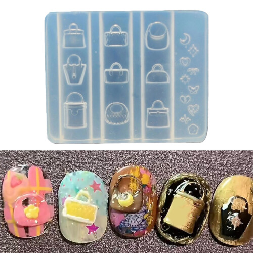 Silicone Nail Art Template for Nail Decorations Embossed Handbag 1