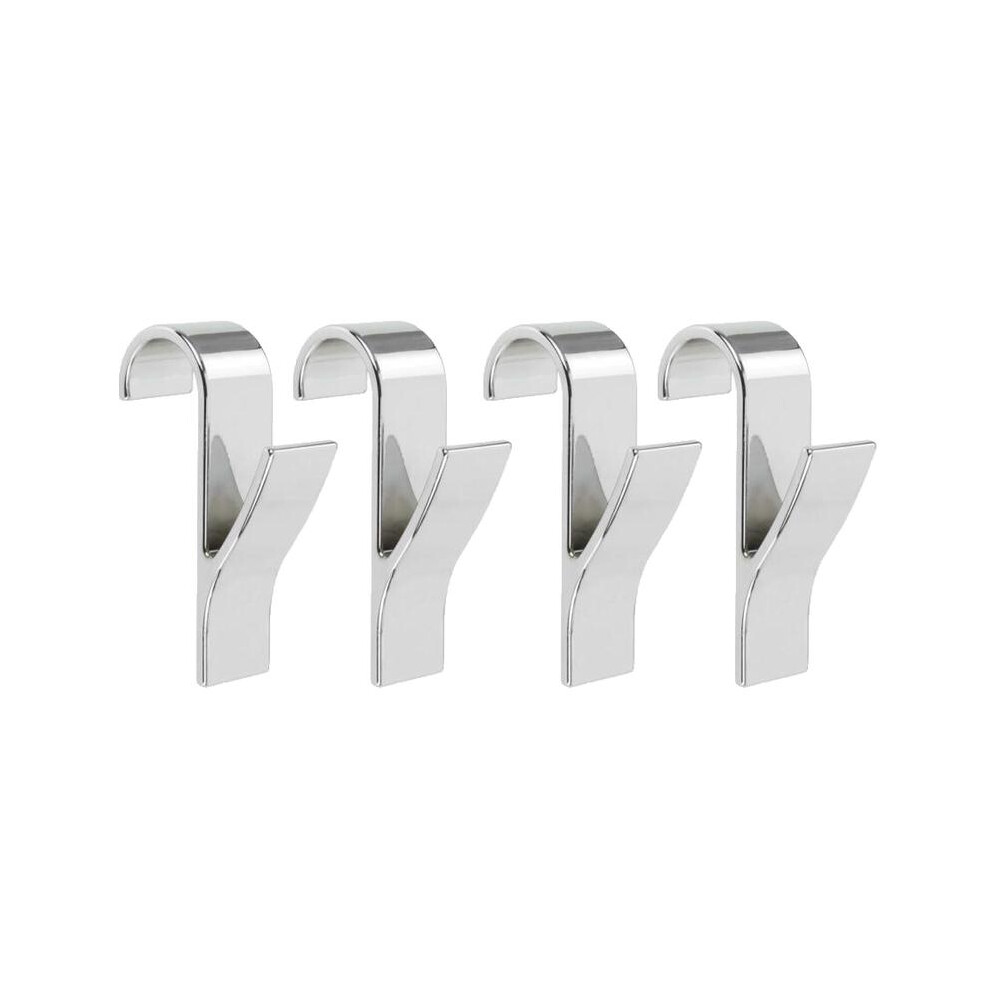 (Chrome, 8) Hanger For Heated Towel Shower Rail Radiator Tubular Bath Hook Organiser Hangable 5011686713165