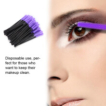 50 Stück lila Silikon Einweg-Wimpern- und Mascara-Pinsel-Set