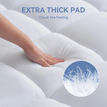(Double) Extra Thick Mattress Topper 10cm/4 Inch Bounce Back Protectors 1200GSM Soft & Fluffy Pad Cover - All UK Sizes Single Double King Super King