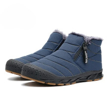 (Blue, 40) Men Snow Boots Warm Fur Winter Men Shoes Long Plush Ankle Unisex Outdoor Casual Sneakers Durable Non-slip Boots Big Size