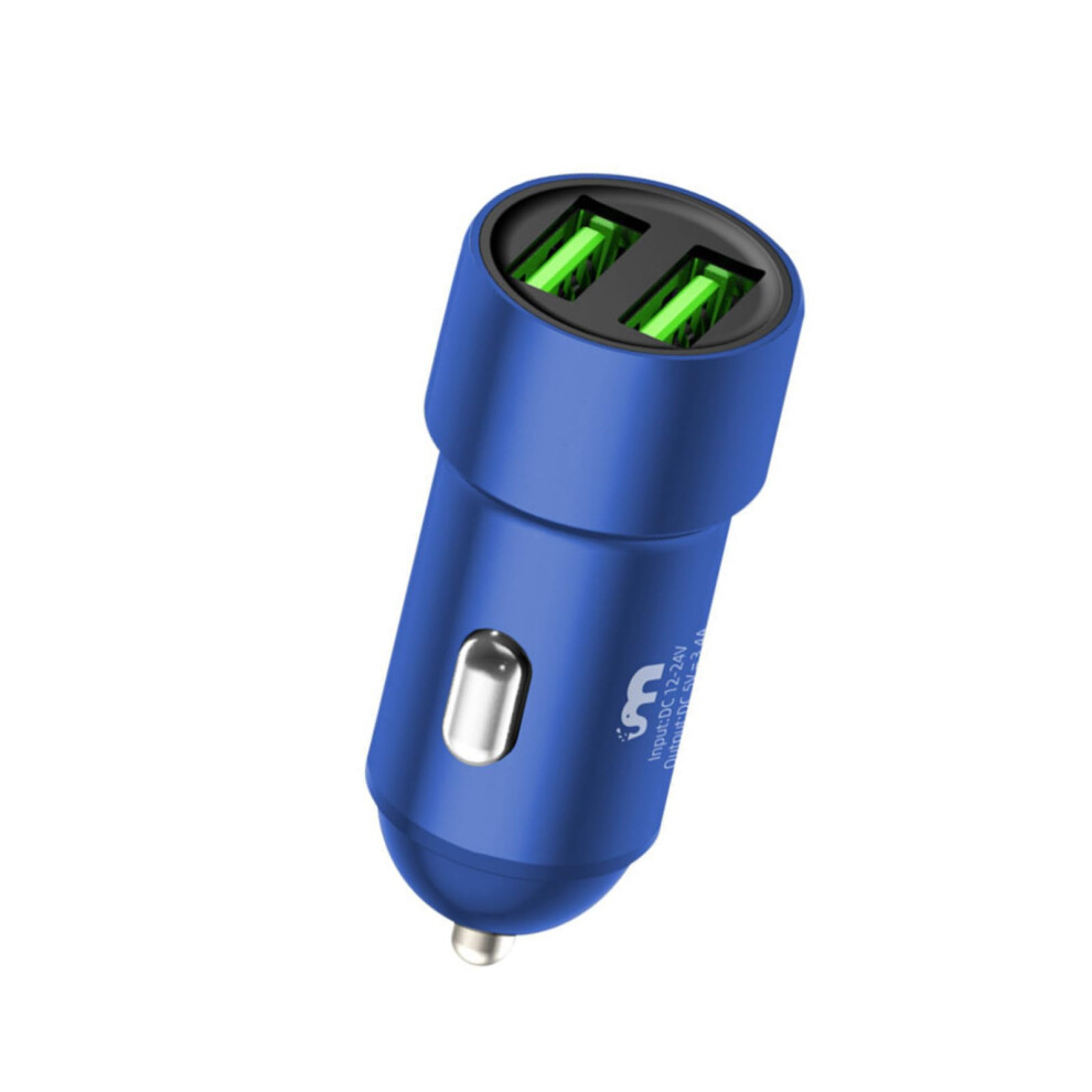 Fast Car Charger Usb Cigarette Lighter Socket Dual Adapter For Iphone Samsung (Blue) Blue 9105992042555