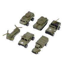 1:64 Pull Back Military Vehicles Set - Alloy Plastic Kids Toy 6pcs