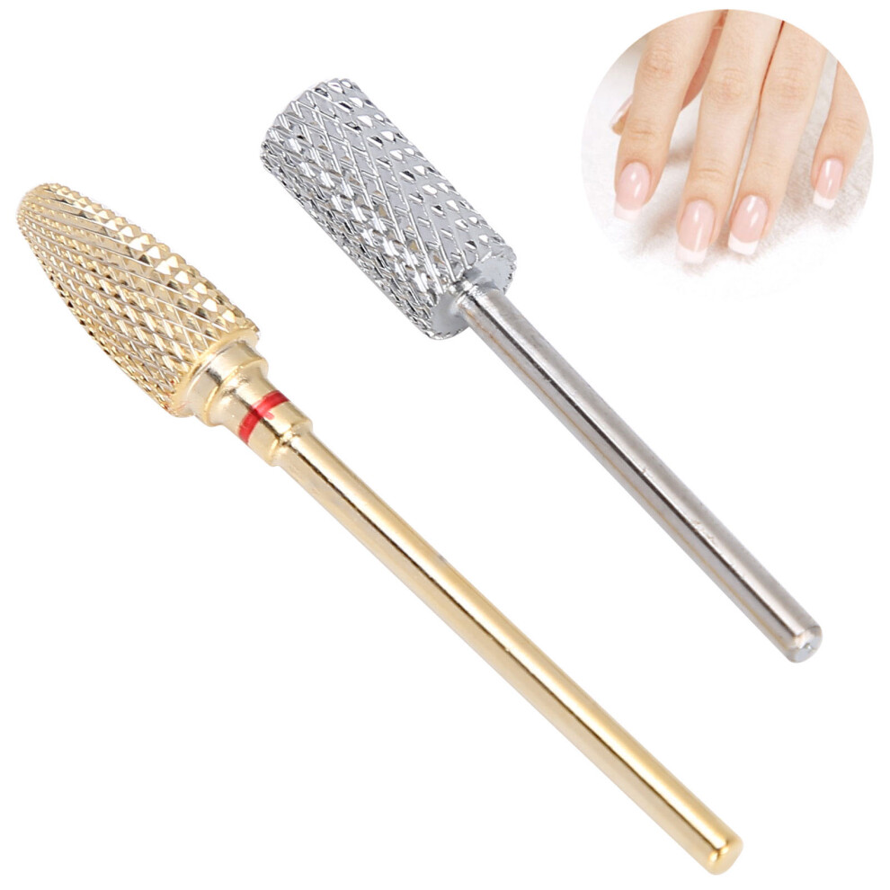 2pcs Tungsten Steel Nail Drill Bits for Manicure & Pedicure, 2.35mm