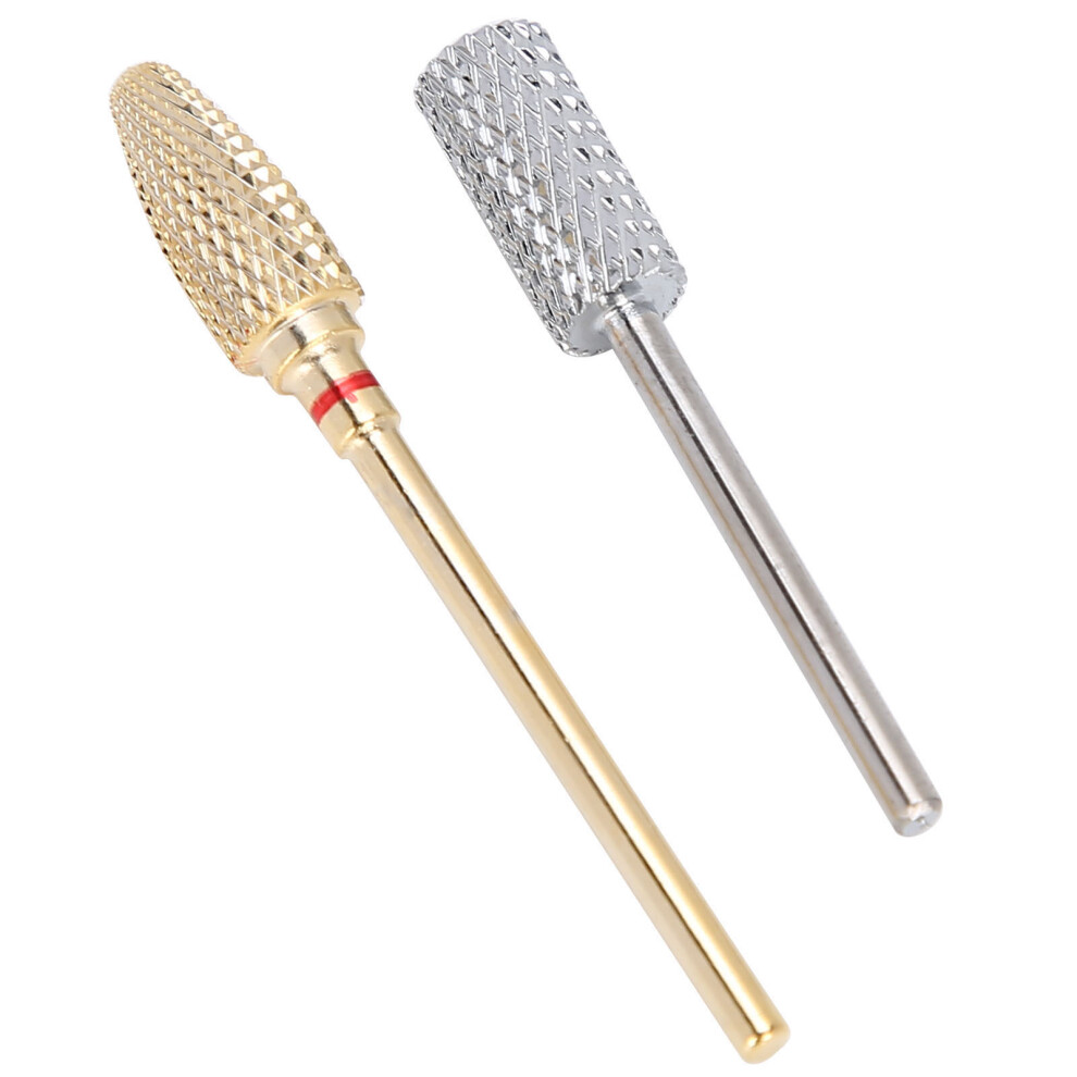 2pcs Tungsten Steel Nail Drill Bits for Manicure & Pedicure, 2.35mm