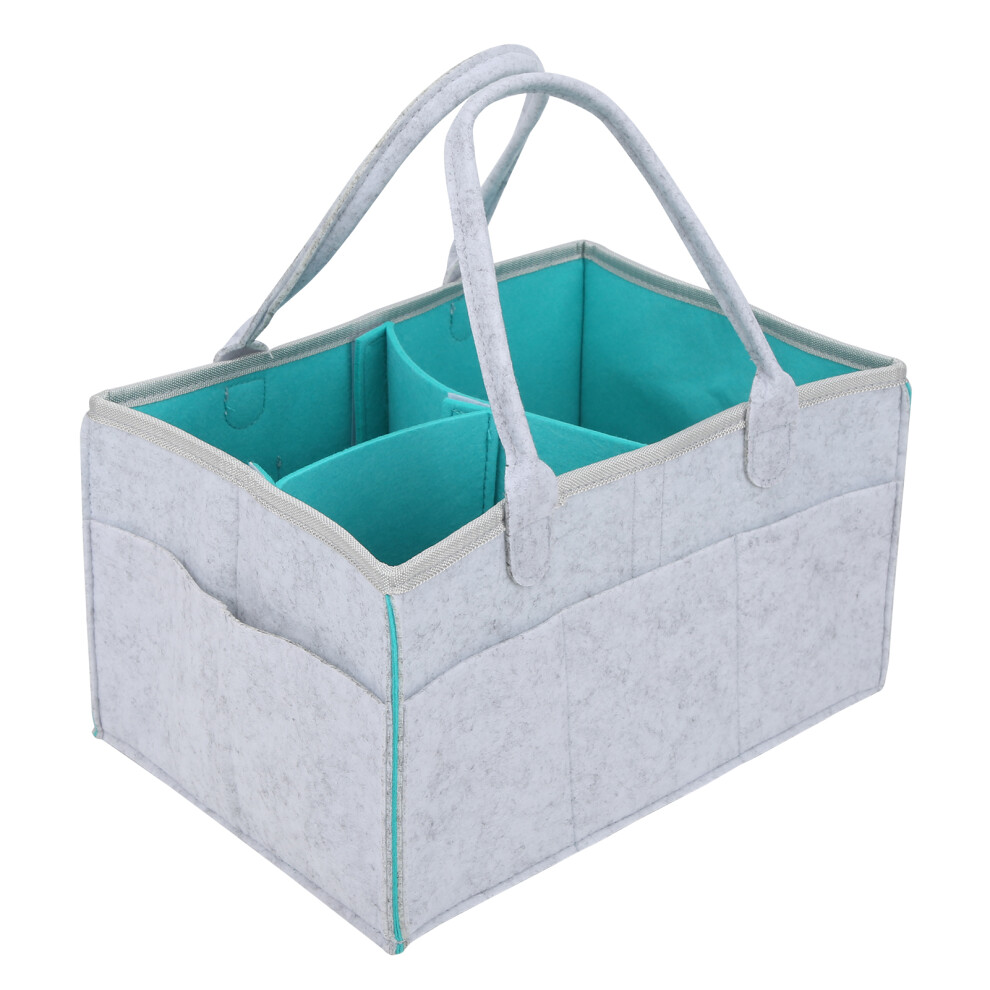 Baby Diaper Organizer Felt Travel Holder – Graygreen, 33X22.5x18cm Light
