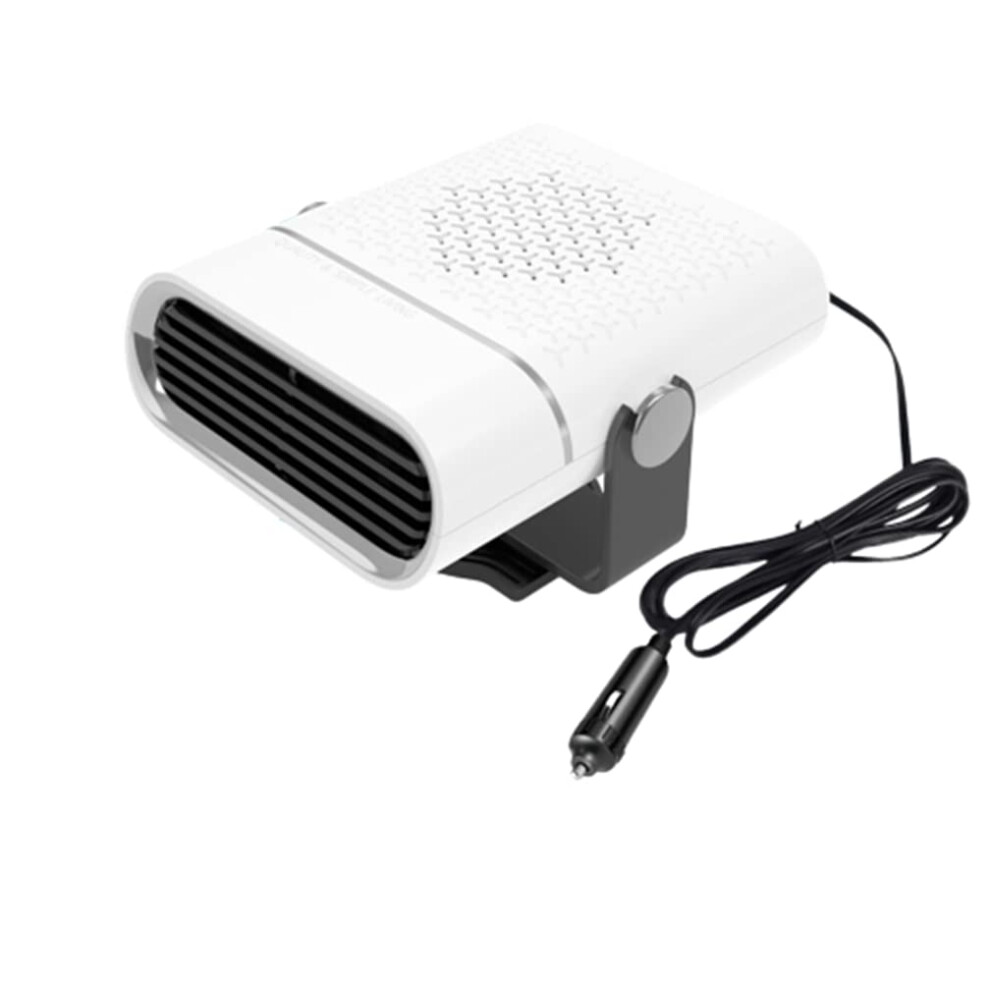 12V 150W Car Heater Fan, Car Defroster, Anti-Fog, Car Electric Heater Fan 360 Rotating Base With 1.5M Wire (White) White 9105992042913