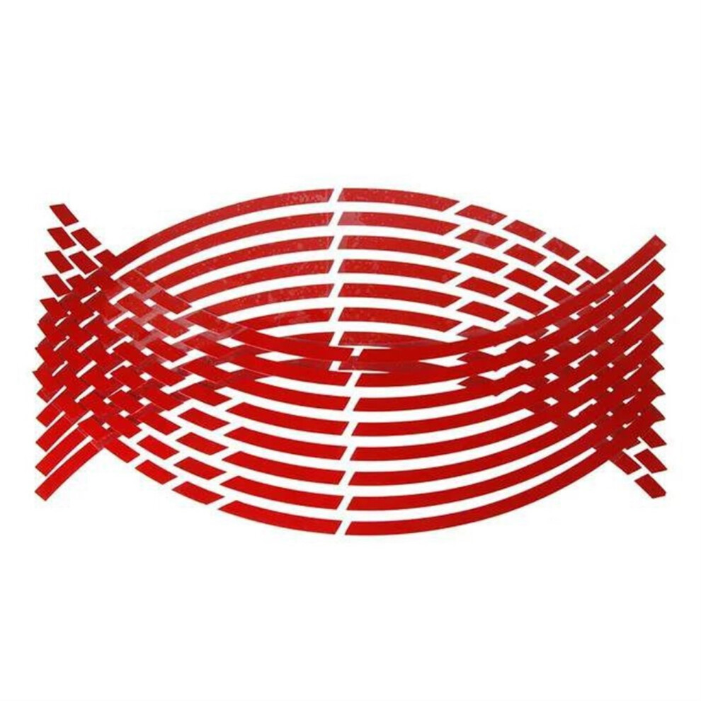 Motorcycle Wheel Stickers 17/18 Inch Reflective Rim Decals For Suzuki For Bandit 650 Gsf Pcx 160 Gsxr 600 K7(Rosso) 9105992042920