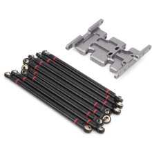 Aluminiumlegierung Mittel-Schleppschutzplatte & Verbindungsstange Set für RC-Auto, Schwarz/Titan, 78 mm