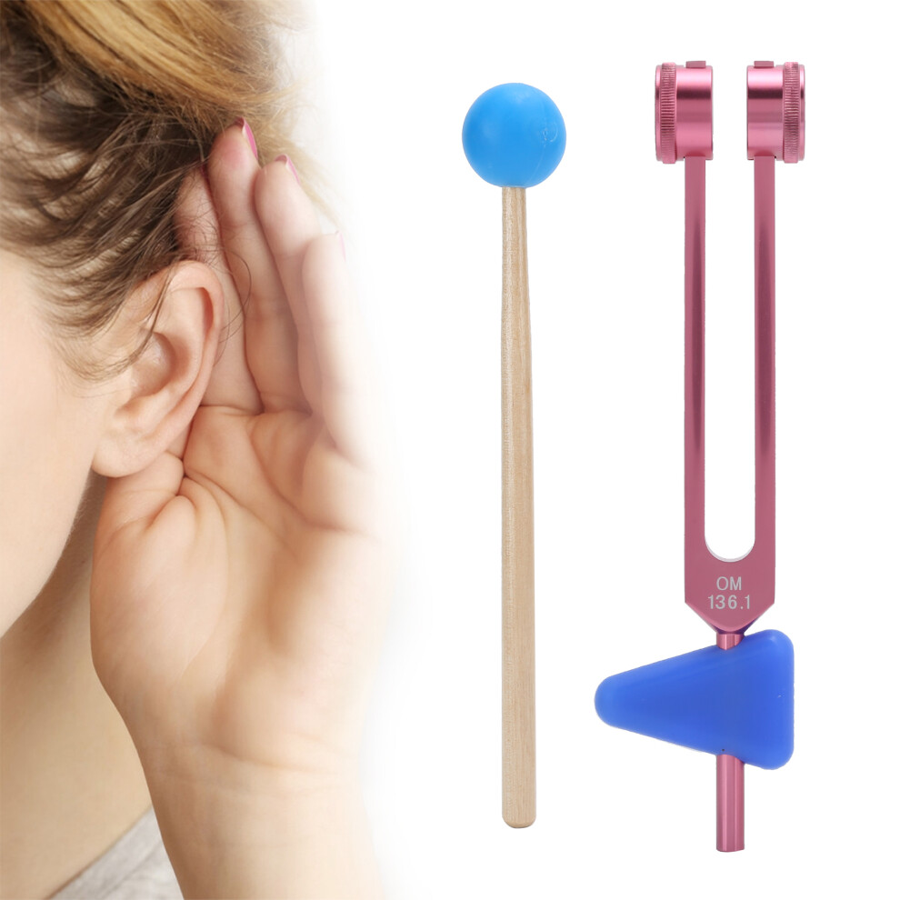 136.1Hz Aluminum Alloy Tuning Fork Sound Healing with Rose Pink Hammer