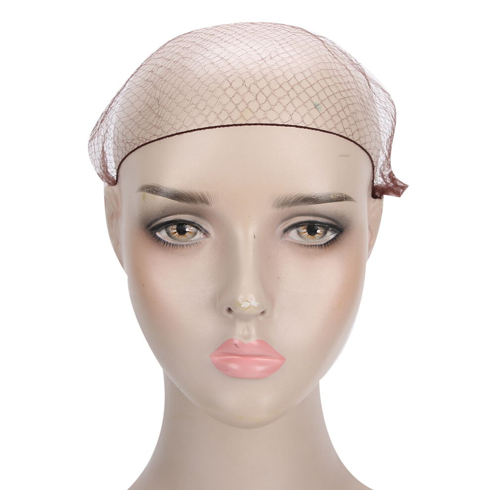 144pcs Nylon Disposable Wig Cap Hair Mesh Net for Salon Home Dark Brown UK