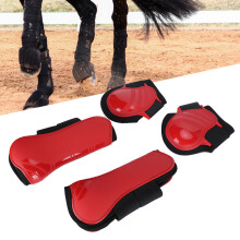 Pferdeunterstützungsstiefel Bein protection, dicker Überzug, rot, L, elastisch, atmungsaktives Polster