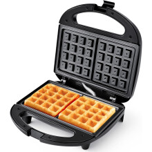 YASHE Waffle Maker, 750W Electric Non-Stick Waffle Iron Machine, Dual Belgian Waffle Machine, Automatic Temperature Control, Cool Touch Handle