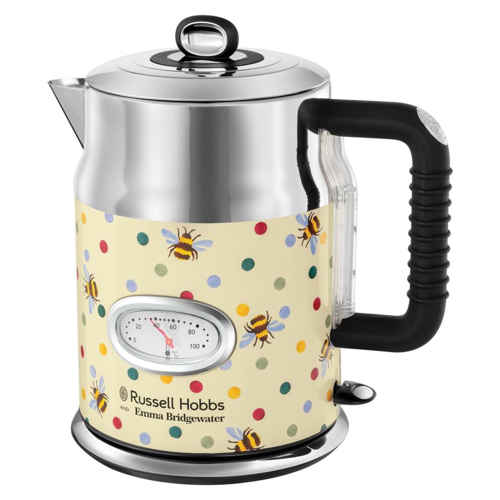 Russell Hobbs Emma Bridgewater Bumble Bee & Polka Dot 1.7L Cordless Electric Kettle - (Fast boil 3KW, Removable washable anti-scale filter, Pull off-image-OPC-PMXTRDJ-NEW