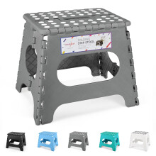 HOUSE DAY 11 Inch Folding Step Stool for Kids- Heavy Duty Plastic Step Stool for Adult Foldable Stool Sturdy Kitchen Step Stool Skid Resistant Folding