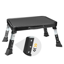 BONTEC 3-Level Height Adjustable Folding Step Stool with Anti-Slip Platform and Thick Rubber Feet, Portable Ladder for Adults and Children, Supports