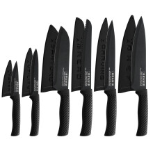 BRANIK 6 Piece Kitchen Knife Set with Sheaths ? Ultra Sharp German Steel Blades, Non-Stick Coating, Ergonomic Handles ? Dishwasher Safe Chef Knife Set