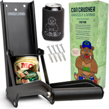 Can Crusher for Recycling by Grzzly Living | Heavy Duty Can Crusher Wall Mounted 500ml or 16oz Cans | Wall mounted Can Smasher for Recycling Beer or