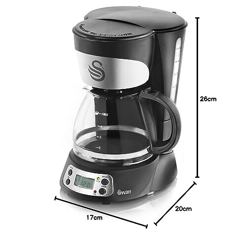Swan Swan SK13130N Programmable Coffee Maker with Keep Warm Function, LCD Timer, 750ml, 700W, Black 1