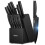 Knife Set, Yabano 14 Pieces Knife Block Set with Built-in Sharpener, Sharp Black Kitchen Knife Set with Block, Dishwasher Safe 1